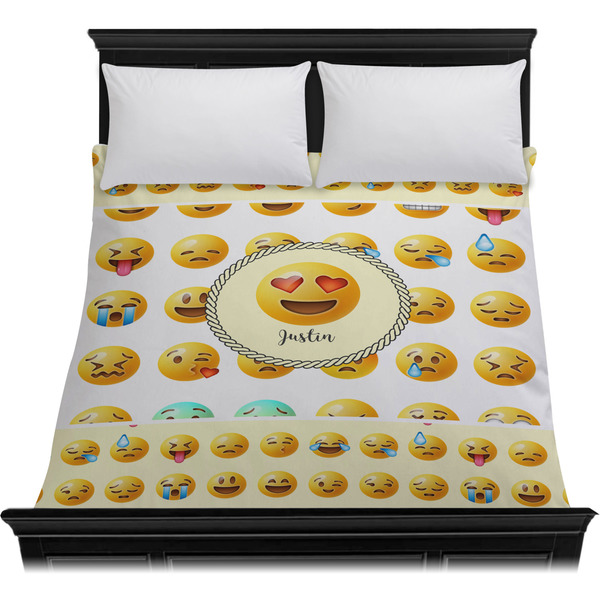 Emojis Duvet Cover - Queen - On Bed - No Prop