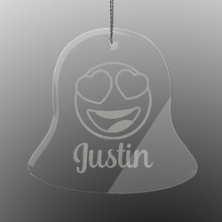Emojis Engraved Glass Ornament - Bell (Personalized)