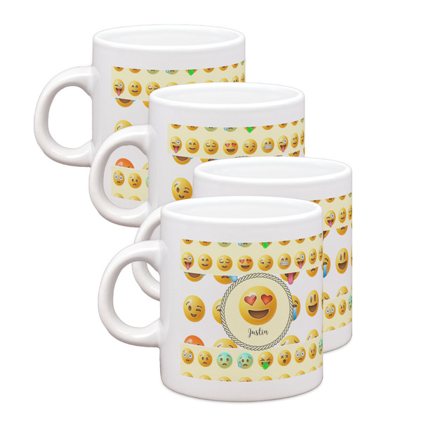 Custom Emojis Single Shot Espresso Cups - Set of 4 (Personalized)