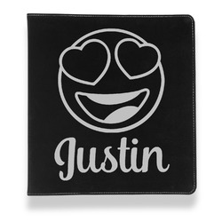 Emojis Leather Binder - 1" - Black (Personalized)