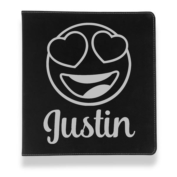 Emojis Leather Binder - 1" - Black - Front View