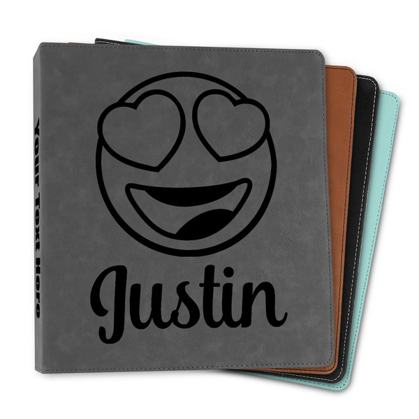 Custom Emojis Leather Binder - 1" (Personalized)