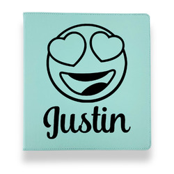 Emojis Leather Binder - 1" - Teal (Personalized)