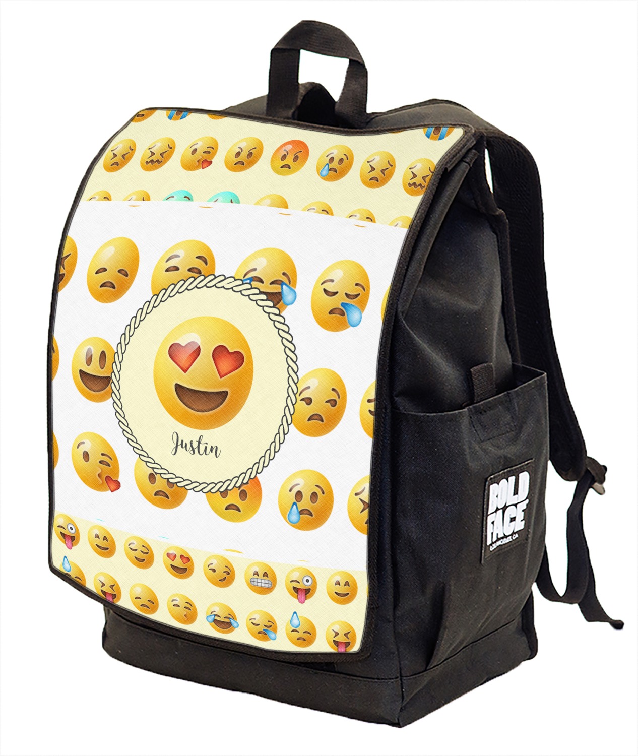Emojis Backpack w/ Front Flap (Personalized) YouCustomizeIt