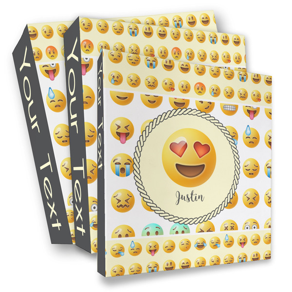 Custom Emojis 3 Ring Binder - Full Wrap (Personalized)
