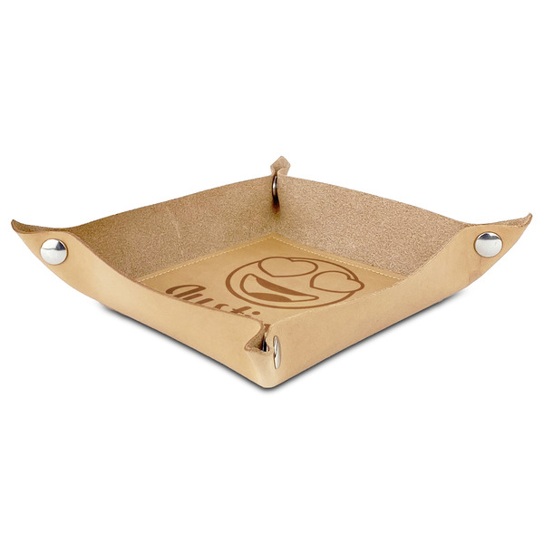 Emojis Genuine Leather Valet Trays - ANGLE (folded)