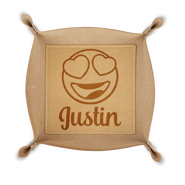 Custom Emojis Genuine Leather Valet Tray (Personalized)