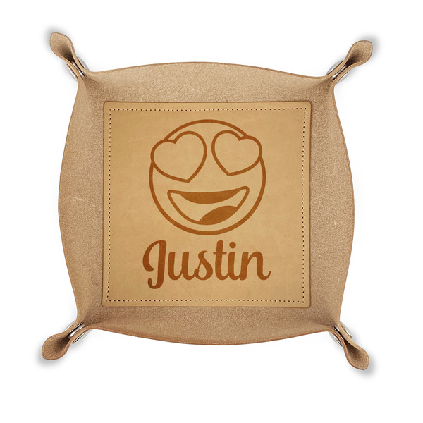 Custom Emojis Genuine Leather Dice Tray (Personalized)