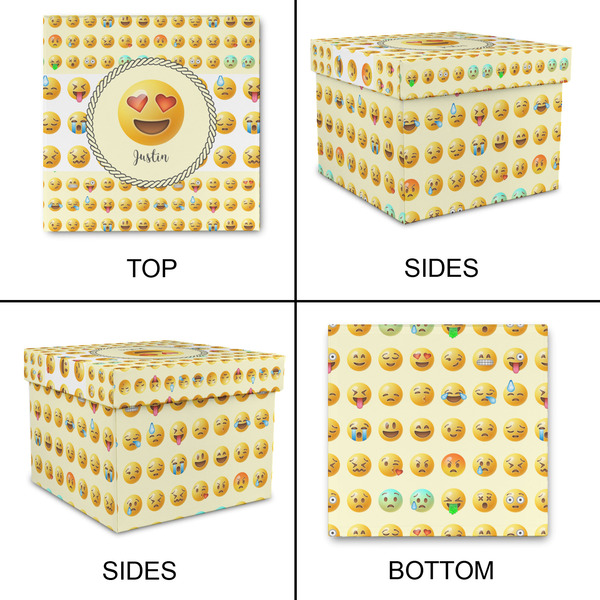 Emojis Gift Boxes with Lid - Canvas Wrapped - Large - Approval
