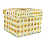 Emojis Gift Box with Lid - Canvas Wrapped - Large (Personalized)