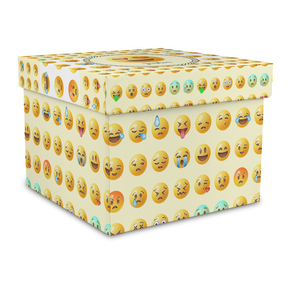 Custom Emojis Gift Box with Lid - Canvas Wrapped - Large (Personalized)