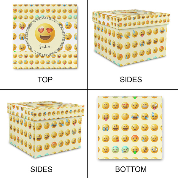 Emojis Gift Boxes with Lid - Canvas Wrapped - Medium - Approval