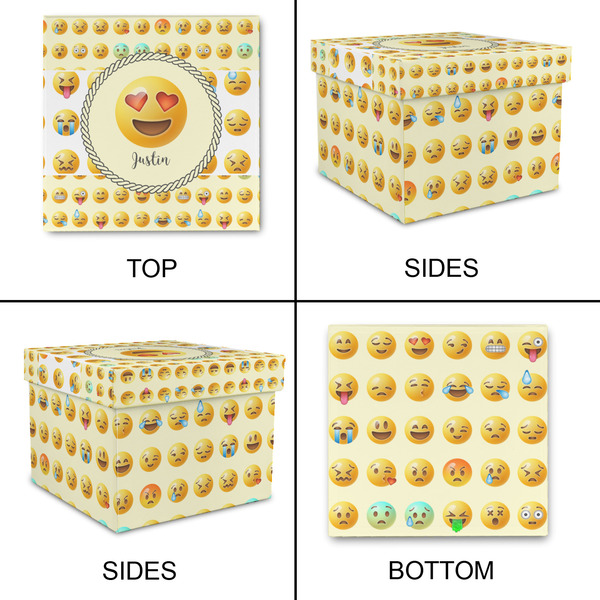 Emojis Gift Boxes with Lid - Canvas Wrapped - Small - Approval