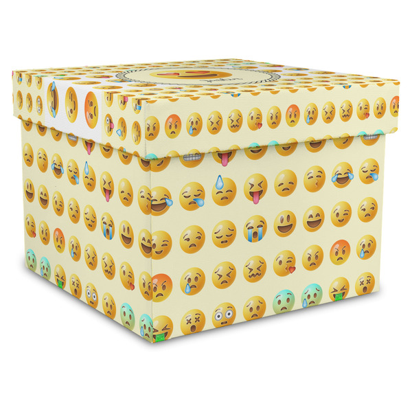 Custom Emojis Gift Box with Lid - Canvas Wrapped - X-Large (Personalized)