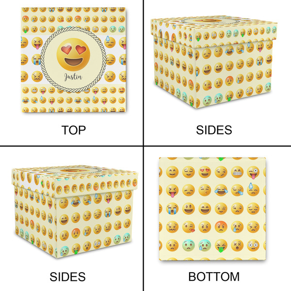 Emojis Gift Boxes with Lid - Canvas Wrapped - XX-Large - Approval
