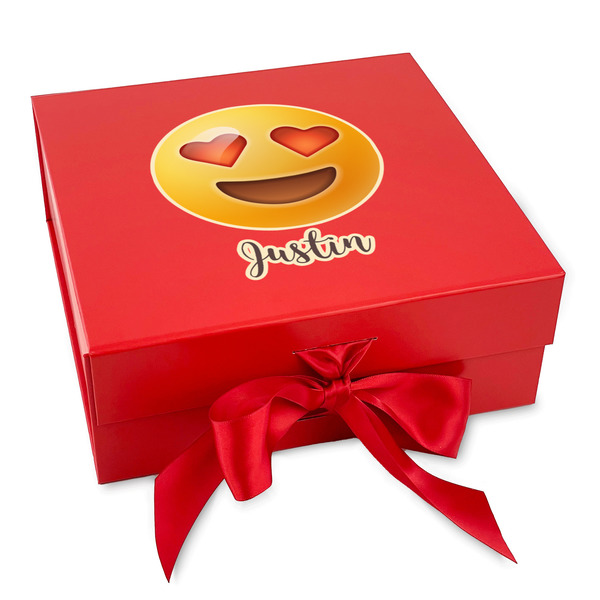 Custom Emojis Gift Box with Magnetic Lid - Red (Personalized)