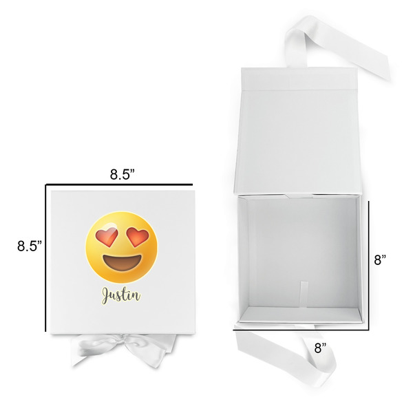 Emojis Gift Boxes with Magnetic Lid - White - Open & Closed