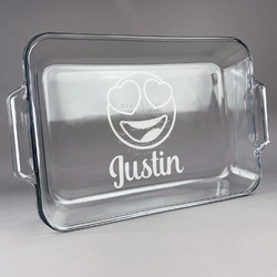 Emojis Glass Baking Dish with Truefit Lid - 13in x 9in (Personalized)