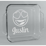 Emojis Glass Cake Dish - 8in x 8in (Personalized)