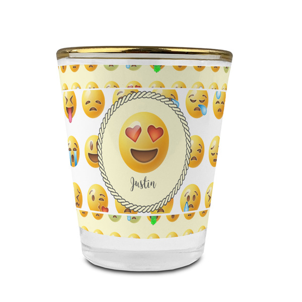 Emojis Glass Shot Glass - With gold rim - FRONT