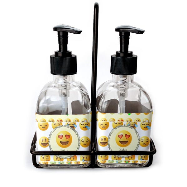 Custom Emojis Glass Soap & Lotion Bottle Set (Personalized)