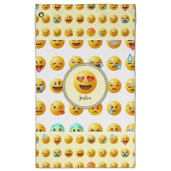 Custom Emojis Golf Towel - Poly-Cotton Blend w/ Name or Text