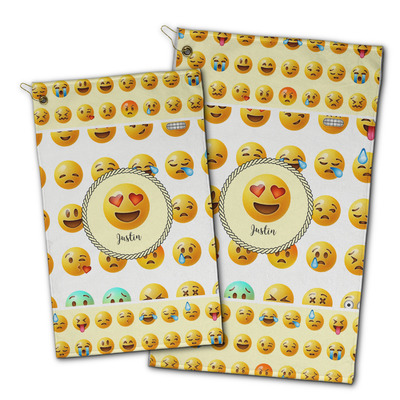 Emojis Golf Towel - Poly-Cotton Blend w/ Name or Text