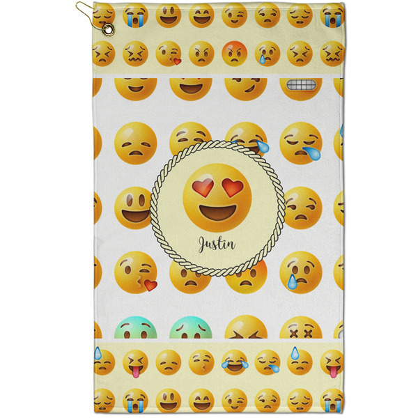 Custom Emojis Golf Towel - Poly-Cotton Blend - Small w/ Name or Text