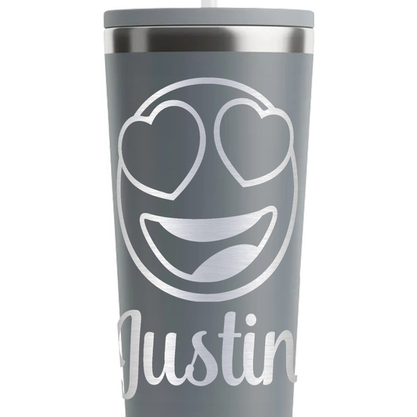 Emojis Grey RTIC Everyday Tumbler - 28 oz. - Close Up