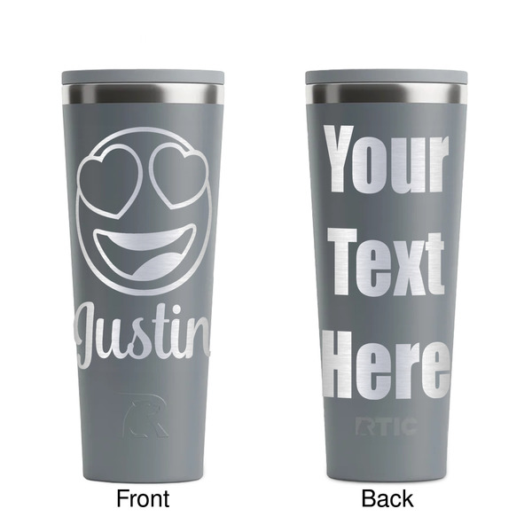 Emojis Grey RTIC Everyday Tumbler - 28 oz. - Front and Back