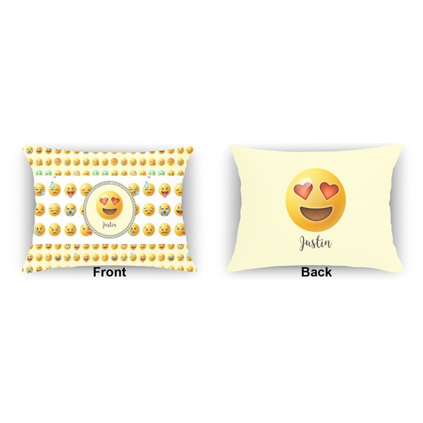 Emojis Indoor Rectangular Burlap Pillow (Front and Back)