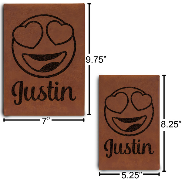Emojis Journal Size Comparisons w/ Dimensions