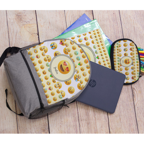 Emojis Large Backpack - Gray - With Stuff