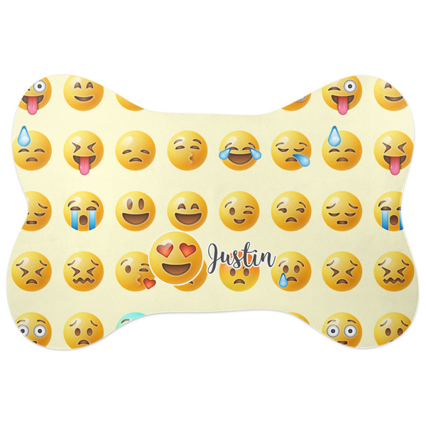 Custom Emojis Bone Shaped Dog Food Mat (Personalized)