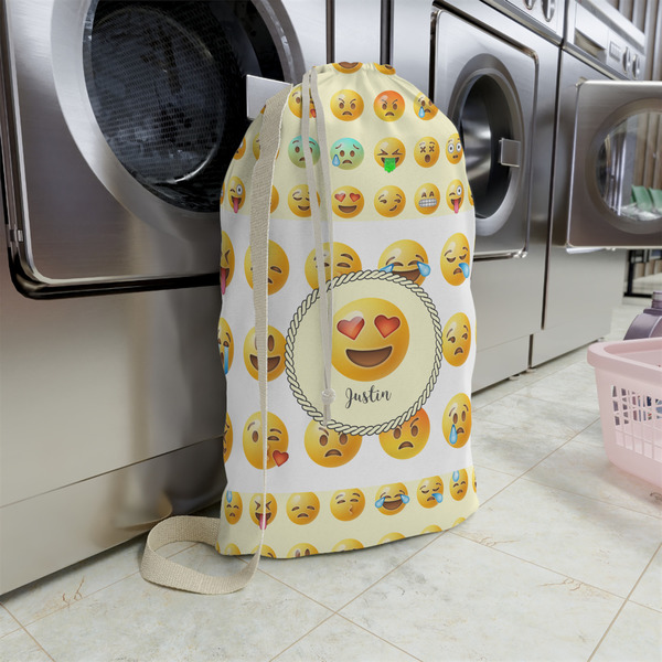 Emojis Large Laundry Bag - In Context