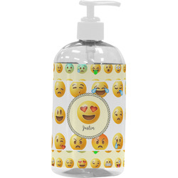 Emojis Plastic Soap / Lotion Dispenser (16 oz - Large - White) (Personalized)