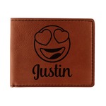 Emojis Leatherette Bifold Wallet - Single Sided (Personalized)