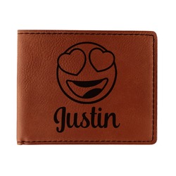 Emojis Leatherette Bifold Wallet - Double Sided (Personalized)