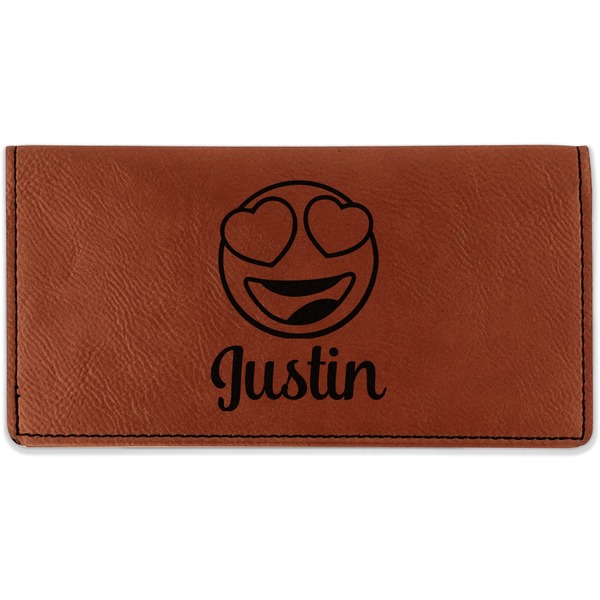 Custom Emojis Leatherette Checkbook Holder (Personalized)