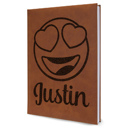 Emojis Leather Sketchbook - Large - Single Sided (Personalized)