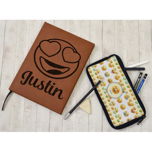 Emojis Leather Sketchbook - Small - Double Sided - In Context