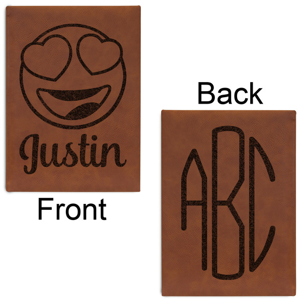 Emojis Leatherette Journals - Large - Double Sided - Front & Back View