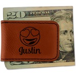 Emojis Leatherette Magnetic Money Clip - Single Sided (Personalized)