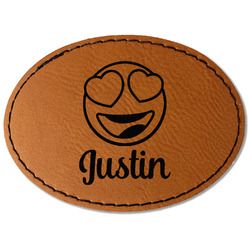 Emojis Faux Leather Iron On Patch - Oval (Personalized)