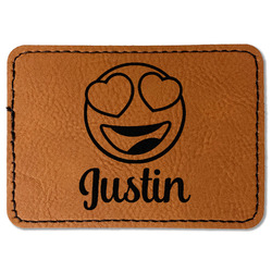 Emojis Faux Leather Iron On Patch - Rectangle (Personalized)