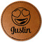 Emojis Faux Leather Iron On Patch - Round (Personalized)