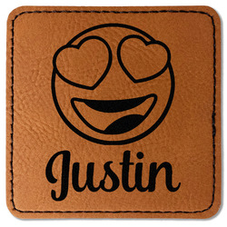 Emojis Faux Leather Iron On Patch - Square (Personalized)