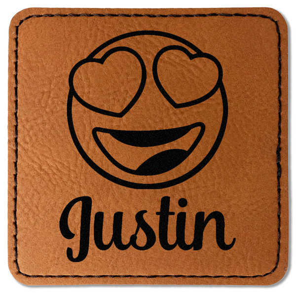 Custom Emojis Faux Leather Iron On Patch - Square (Personalized)