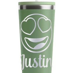 Emojis RTIC Everyday Tumbler with Straw - 28oz - Light Green - Single-Sided (Personalized)