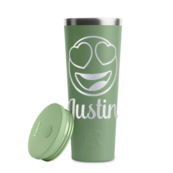 Emojis Light Green RTIC Everyday Tumbler - 28 oz. - Lid Off